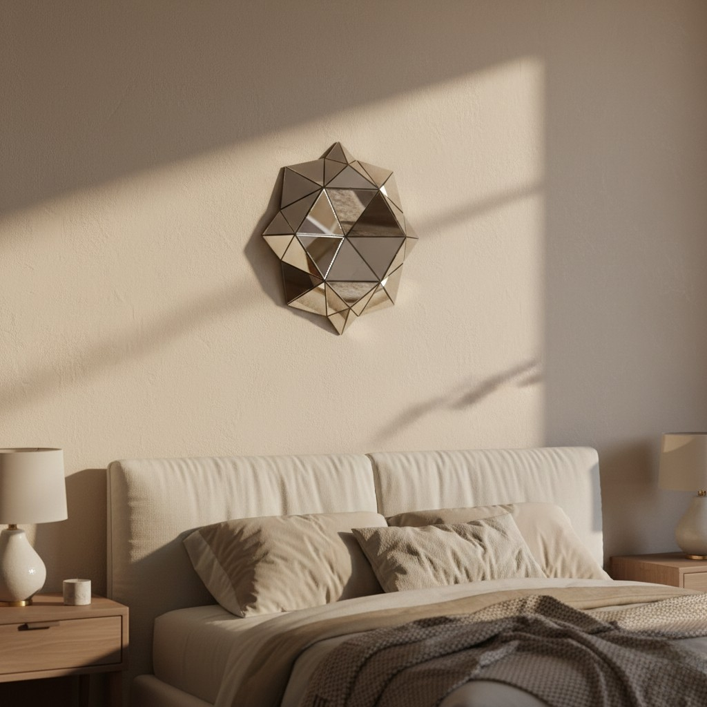 Geometric Faceted Mirror Wall Art