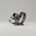 Matte Black Ribbon Loop Sculpture