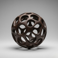 Organic Carved Wood Sphere Sculpture