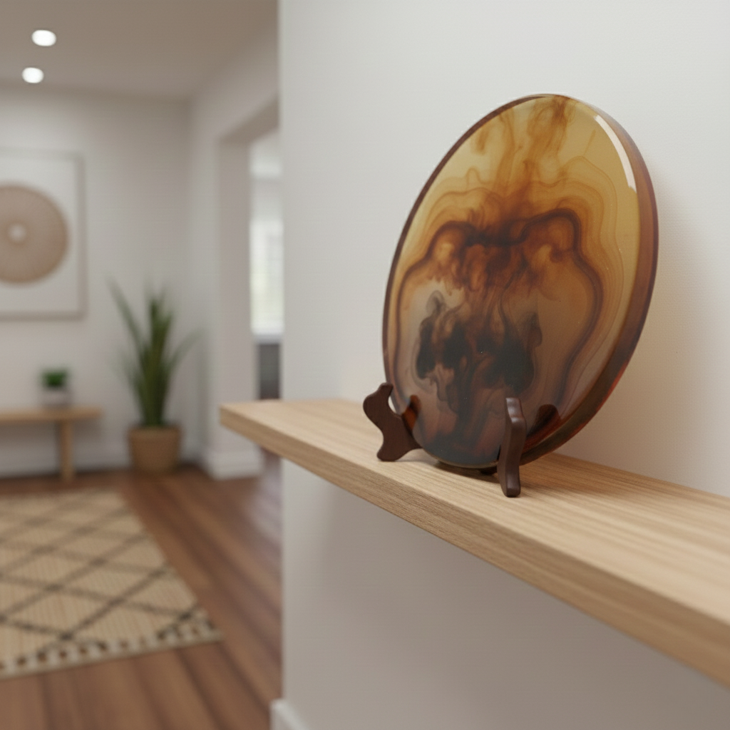 Amber Smoke Resin Display Plate