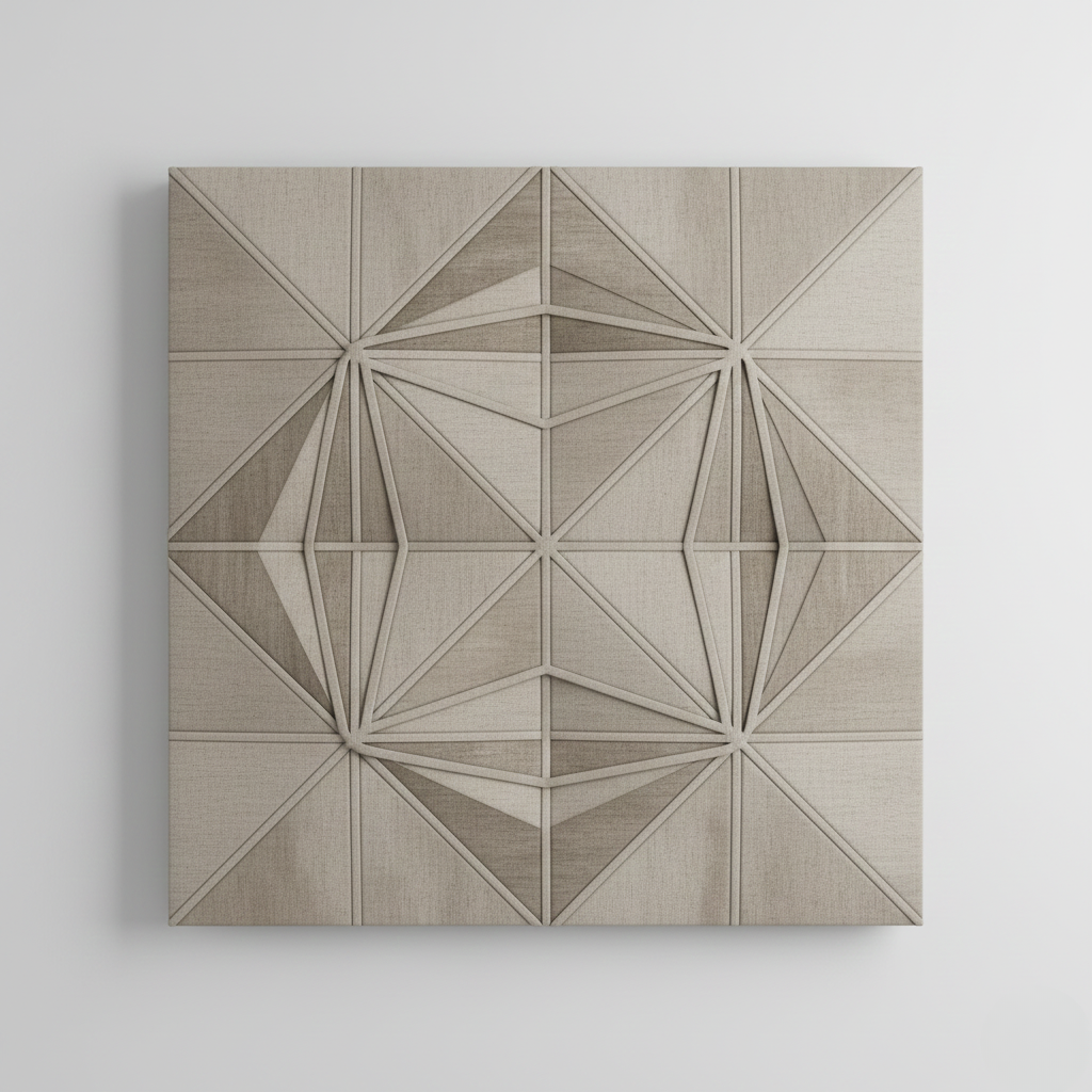 Geometric Fabric Relief Wall Art Panel