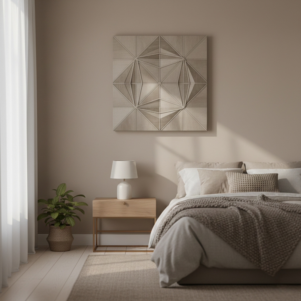 Geometric Fabric Relief Wall Art Panel