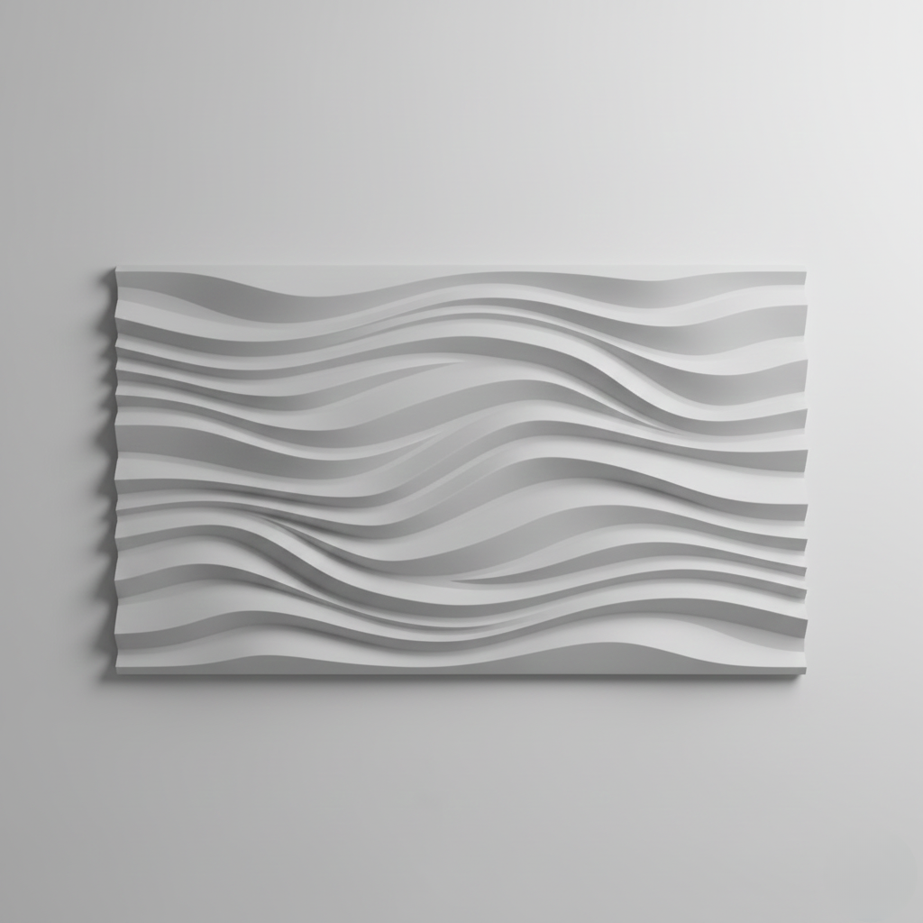 White Wave Textured Wall Panel Art